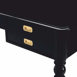 Casa Padrino bureau baroque de luxe noir / laiton 185 cm - Meubles de bureau baroque