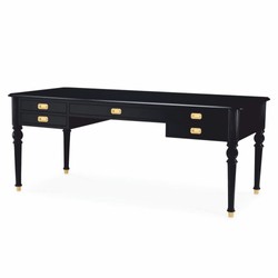 Casa Padrino bureau baroque de luxe noir / laiton 185 cm - Meubles de bureau baroque