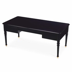 Casa Padrino bureau baroque de luxe noir / laiton 185 cm - Meubles de bureau baroque