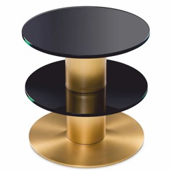 Casa Padrino Luxury Side Table Brass / Black H. 55.5 cm - Living Room Furniture