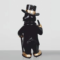 Casa Padrino Decorative Sculpture Duck Black / Gold H. 120 cm - Large Garden Decorative Figure