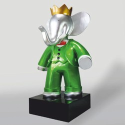 Casa Padrino XXL Decorative Elephant Sculpture with Crown H. 180 cm - Garden Decoration