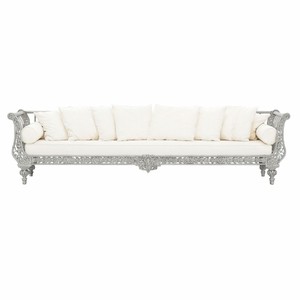 Prunkvolles Luxus Barock Schmiedeeisen Sofa Grau Weiß Prunkvolles Luxus Barock Schmiedeeisen Sofa Grau Weiß