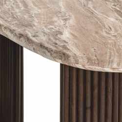Casa Padrino scrivania di lusso con piano in marmo beige / marrone scuro 150 cm - Mobili per ufficio