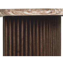 Casa Padrino scrivania di lusso con piano in marmo beige / marrone scuro 150 cm - Mobili per ufficio