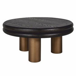 Casa Padrino Luxury Coffee Table Black / Bronze 80 cm - Luxury Living Room Furniture