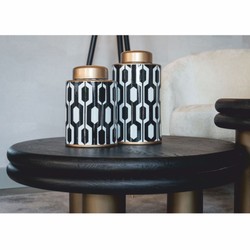 Casa Padrino Luxury Coffee Table Black / Bronze 80 cm - Luxury Living Room Furniture