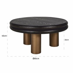 Casa Padrino Luxury Coffee Table Black / Bronze 80 cm - Luxury Living Room Furniture