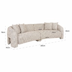 Casa Padrino Luxury Sofa Natural 285 cm - Living Room & Hotel Furniture