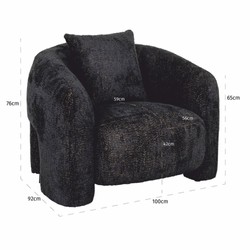 Casa Padrino Luxury Living Room & Hotel Armchair Black 100 cm - Luxury Furniture