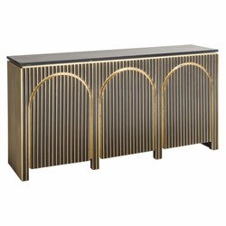 Casa Padrino buffet de luxe avec 3 portes et plateau en marbre noir / or 160 cm