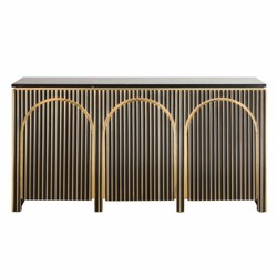 Casa Padrino buffet de luxe avec 3 portes et plateau en marbre noir / or 160 cm