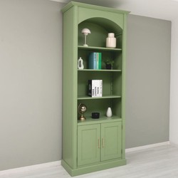 Casa Padrino armadio per libri stile country verde chiaro 102 x A. 250 cm - Mobili in stile country