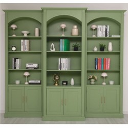 Casa Padrino armadio per libri stile country verde chiaro 102 x A. 250 cm - Mobili in stile country