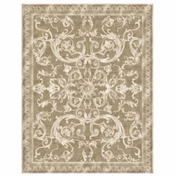 Rechteckiger Luxus Barock Teppich Wollteppich Taupe