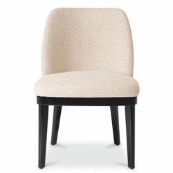 Casa Padrino chaise de salle à manger de luxe naturel / noir H. 79 cm - Meubles de salle à manger