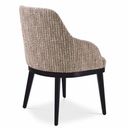 Casa Padrino Luxury Dining Chair with Armrests Beige / Black H. 79 cm - Dining Room Furniture