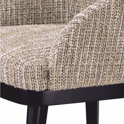 Casa Padrino Luxury Dining Chair with Armrests Beige / Black H. 79 cm - Dining Room Furniture