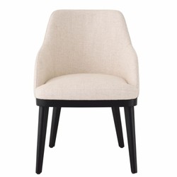 Casa Padrino silla de comedor de lujo con reposabrazos natural / negro Al. 79 cm