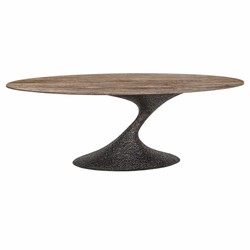 Casa Padrino tavolo da pranzo di lusso in alluminio con piano in travertino marrone 235 cm