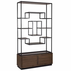 Casa Padrino Luxury Shelf Cabinet Dark Brown / Black 120 x H. 240 cm - Luxury Furniture