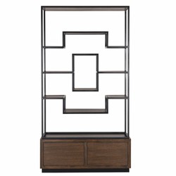 Casa Padrino Luxury Shelf Cabinet Dark Brown / Black 120 x H. 240 cm - Luxury Furniture