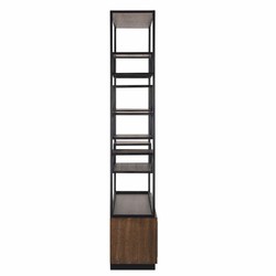 Casa Padrino Luxury Shelf Cabinet Dark Brown / Black 120 x H. 240 cm - Luxury Furniture