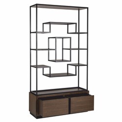 Casa Padrino Luxury Shelf Cabinet Dark Brown / Black 120 x H. 240 cm - Luxury Furniture