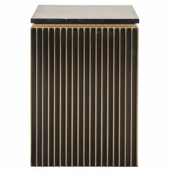 Luxus Nachttisch mit Tür und Marmorplatte Schwarz Gold