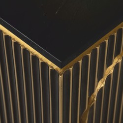 Luxus Nachttisch mit Tür und Marmorplatte Schwarz Gold