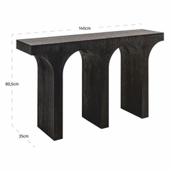 Casa Padrino console de luxe marron foncé 140 x 35 x H. 80,5 cm - Meubles de luxe