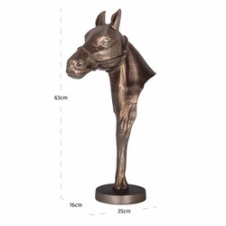 Casa Padrino figura decorativa di lusso cavallo in alluminio ottone antico A. 63,5 cm