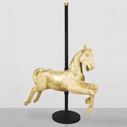 Luxus Deko Kinderkarussell mit Pferd Gold Schwarz Luxus Deko Kinderkarussell mit Pferd Gold Schwarz