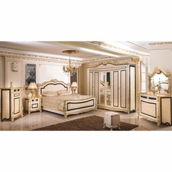 Casa Padrino Luxury Baroque Chest of Drawers with Mirror and Stool - Baroque Bedroom Furniture