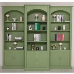 Casa Padrino set di 3 armadio per libri in stile country verde chiaro - Mobili in stile country