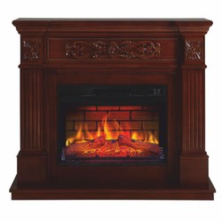 Casa Padrino chimenea eléctrica LED barroco marrón oscuro 106,6 x 37 x A. 92,5 cm - Muebles barrocos