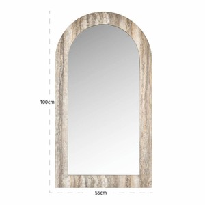 Casa Padrino Luxus Naturstein Spiegel Grau H. 100 cm - Luxus Naturstein Möbel