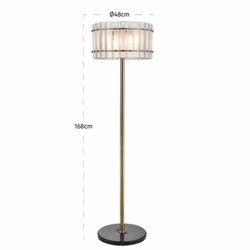 Casa Padrino lampadaire de luxe laiton antique / noir H. 168 cm - Éclairage de luxe