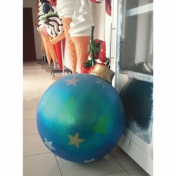 Casa Padrino Pallina Decorativa XXL per Albero di Natale Blu / Oro Ø 70 x A. 90 cm - Decorazione Natalizia