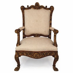 Casa Padrino Luxury Baroque Living Room Armchair Beige / Dark Brown / Gold H. 123 cm - Made in Italy Casa Padrino Luxury Baroque Living Room Armchair Beige / Dark Brown / Gold H. 123 cm - Made in Italy