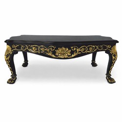 Casa Padrino table basse baroque de luxe noir / or 121 cm - Meubles baroques - Fabriqué en Italie
