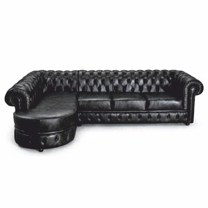 Luxus Chesterfield Leder Echtleder Ecksofa Vintage Schwarz Luxus Chesterfield Leder Echtleder Ecksofa Vintage Schwarz