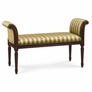 Luxus Barock Sitzbank Gold Grün Dunkelbraun