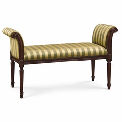 Casa Padrino Banco Barroco de Lujo Oro / Verde / Marrón Oscuro 115 cm - Muebles Barrocos