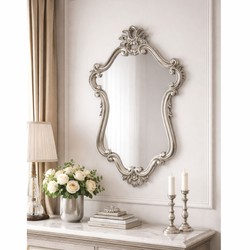 Prunkvoller Luxus Barock Spiegel Wandspiegel Silber Prunkvoller Luxus Barock Spiegel Wandspiegel Silber