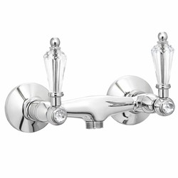 Casa Padrino Mitigeur de Douche Mural Art Nouveau de Luxe avec Cristal Argent - Fabriqué en Italie