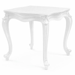 Casa Padrino mesa auxiliar barroco de lujo de madera maciza blanco Al. 60 cm - Muebles barrocos Casa Padrino mesa auxiliar barroco de lujo de madera maciza blanco Al. 60 cm - Muebles barrocos