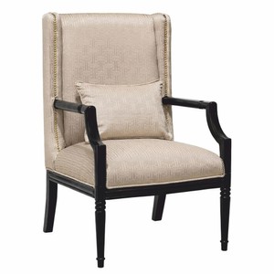 Casa Padrino fauteuil de salon baroque de luxe beige / noir H. 115 cm - Mobilier baroque