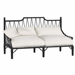 Handgeschmiedetes Luxus Barock Schmiedeeisen Sofa Schwarz Creme
