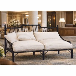 Handgeschmiedetes Luxus Barock Schmiedeeisen Sofa Schwarz Creme